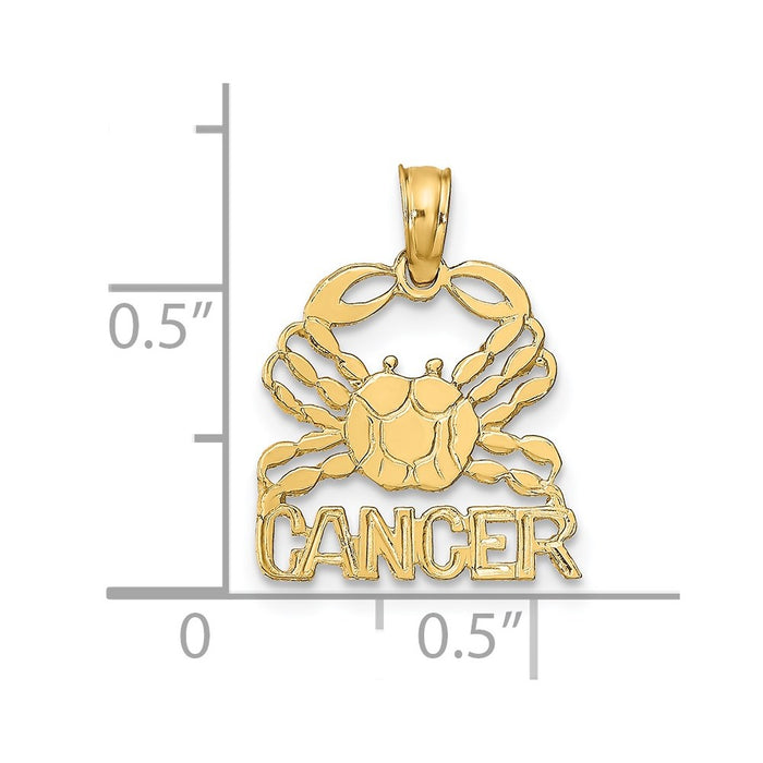 Million Charms 14K Yellow Gold Themed Cancer Engraved Charm
