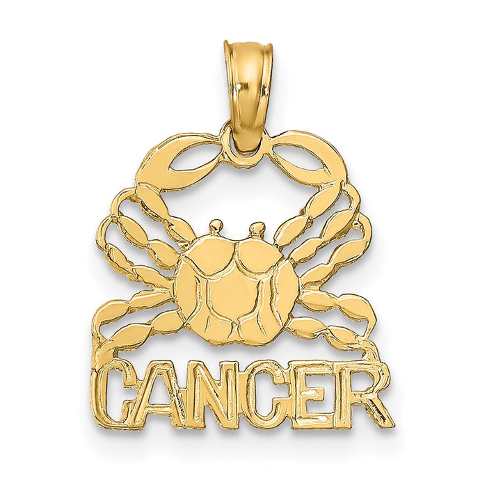 Million Charms 14K Yellow Gold Themed Cancer Engraved Charm