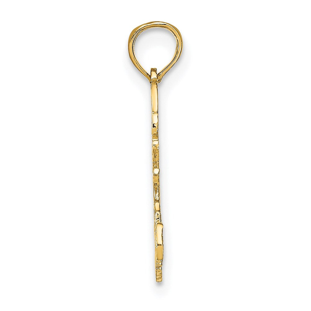 Million Charms 14K Yellow Gold Themed Engraved Block Scorpio Charm