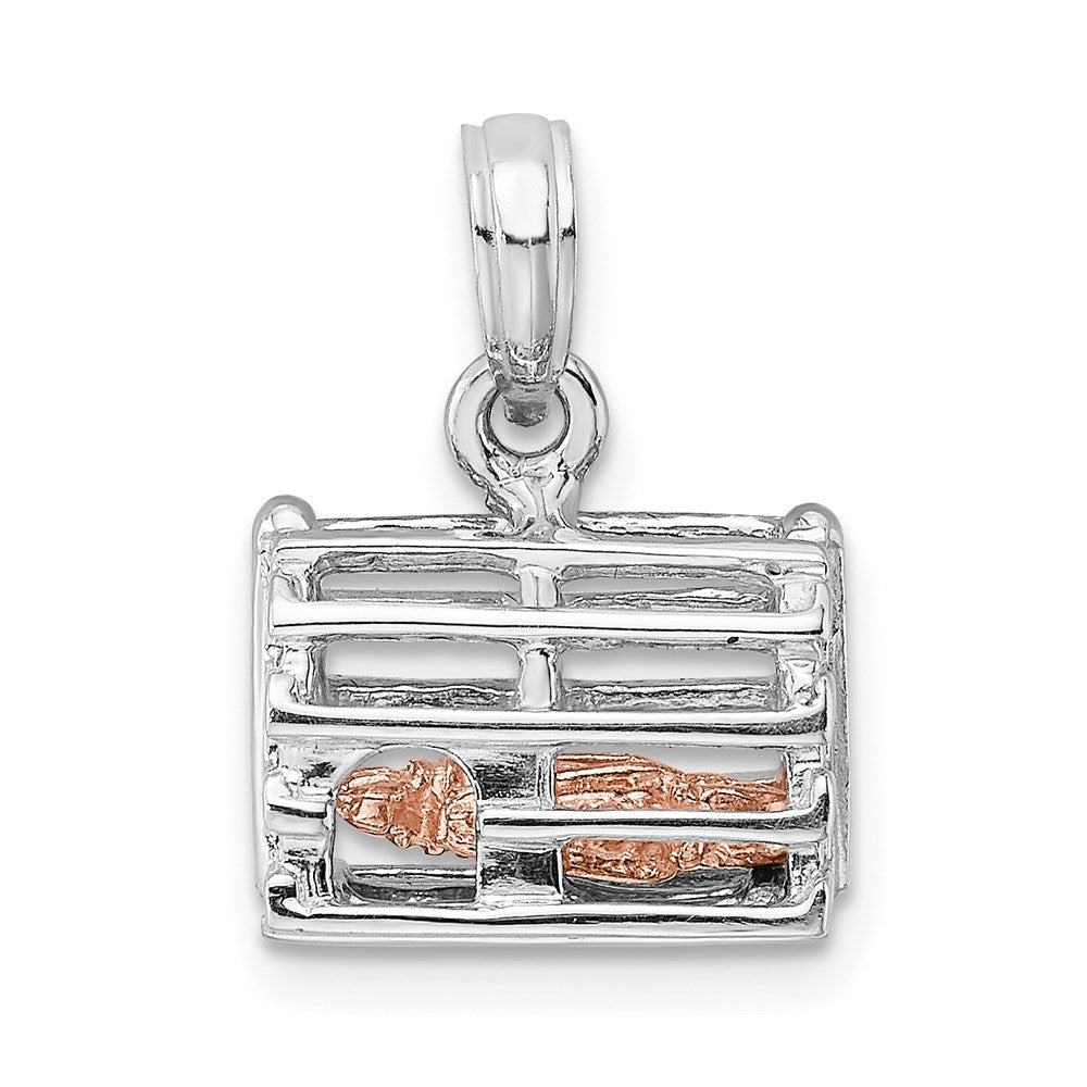 Million Charms 14K Two-Tone Lobster Trap Moveable Charm