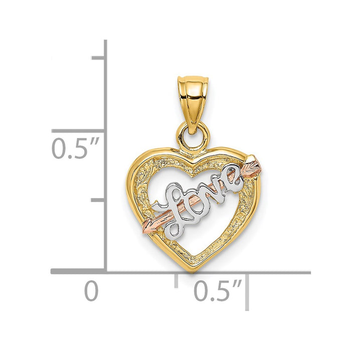 Million Charms 14K Yellow & Rose Gold Themed With Rhodium-Plated Love & Arrow Charm
