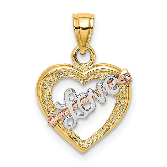 Million Charms 14K Yellow & Rose Gold Themed With Rhodium-Plated Love & Arrow Charm