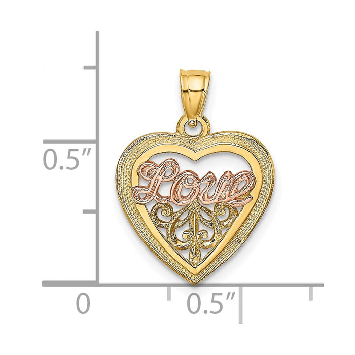 Million Charms 14K Two-Tone Love Heart Charm