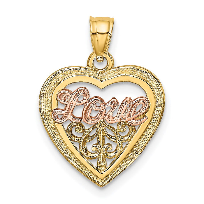 Million Charms 14K Two-Tone Love Heart Charm