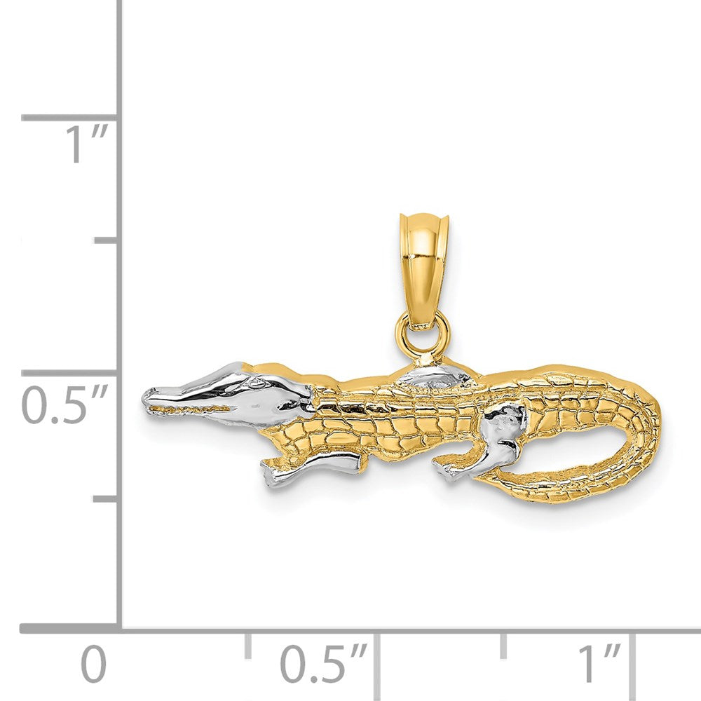 Million Charms 14K Two-Tone Gold Themed 2-D Alligator Charm