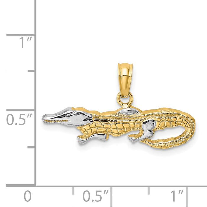 Million Charms 14K Two-Tone Gold Themed 2-D Alligator Charm
