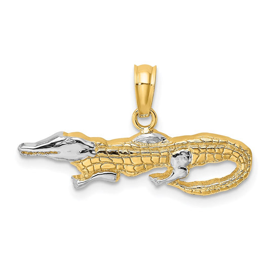 Million Charms 14K Two-Tone Gold Themed 2-D Alligator Charm