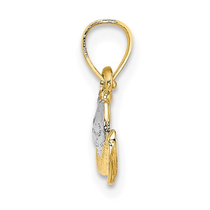 Million Charms 14K Yellow Gold Themed With Rhodium-Plated Cowboy Hat Charm