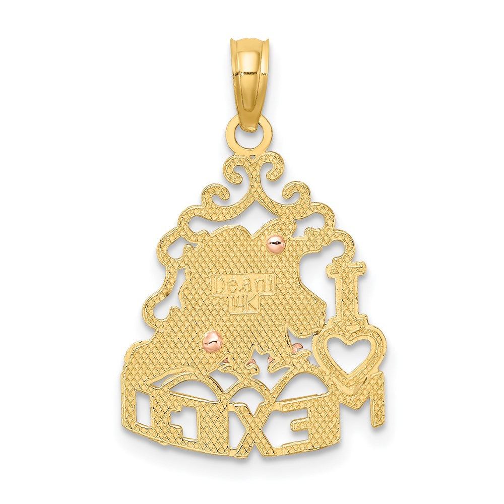 Million Charms 14K Yellow & Rose Gold Themed I Heart Mexico With Eagle Charm