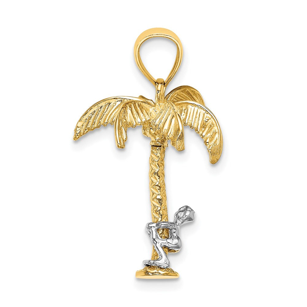 Million Charms 14K Two-Tone Moveable Man 3-D Palm Tree Charm