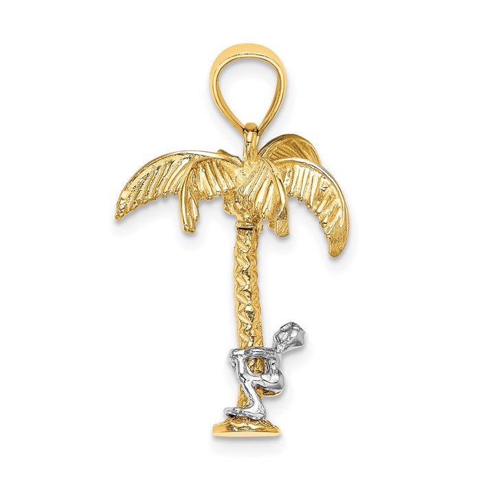 Million Charms 14K Two-Tone Moveable Man 3-D Palm Tree Charm