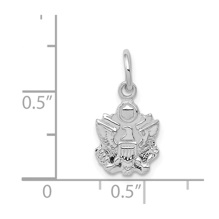 Million Charms 14K White Gold Themed U.S. Army Insignia Charm