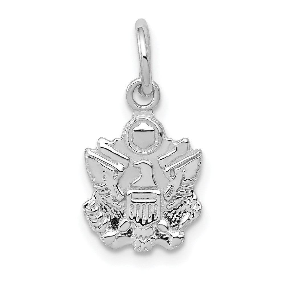 Million Charms 14K White Gold Themed U.S. Army Insignia Charm