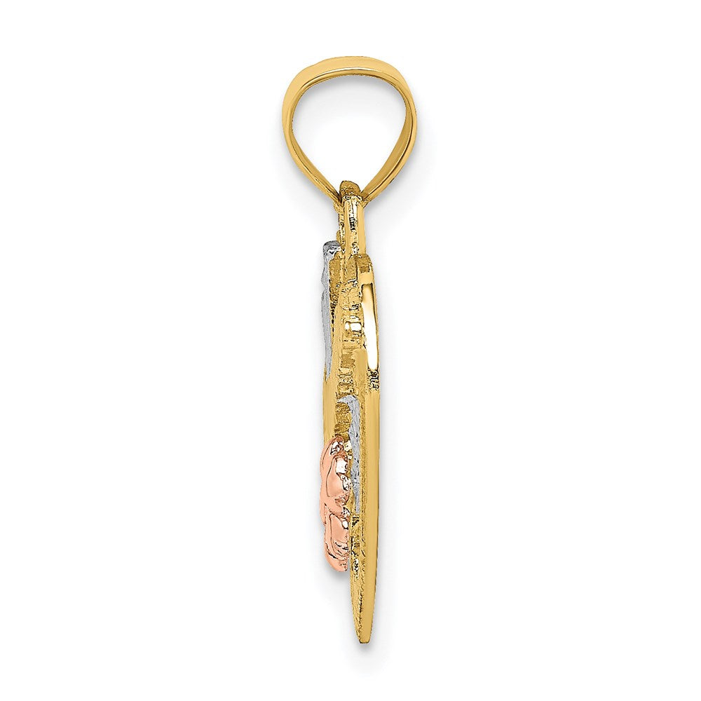 Million Charms 14K Tri-Color #1 Grandma In Heart Charm