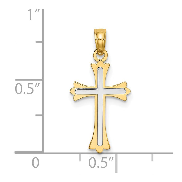 Million Charms 14K Two-Tone Center Relgious Cross Charm