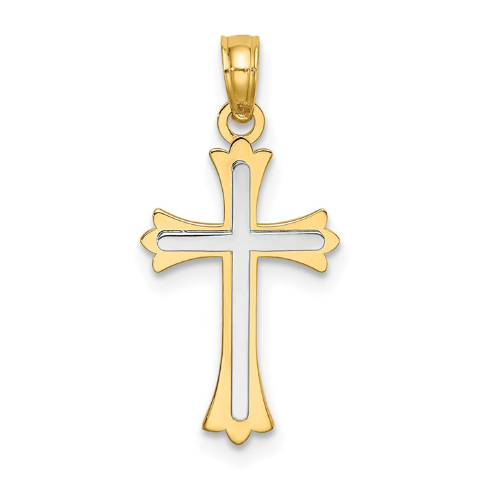 Million Charms 14K Two-Tone Center Relgious Cross Charm