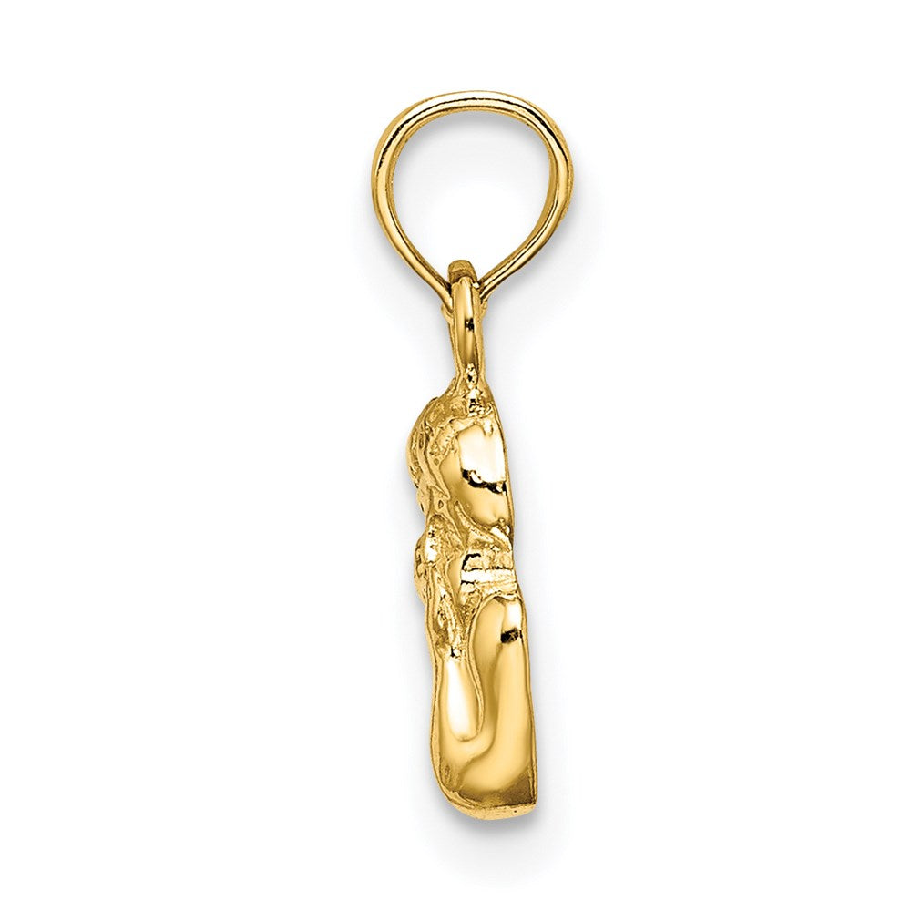Million Charms 14K Angel Resting On Elbow With Rhodium-Plated Wing Charm