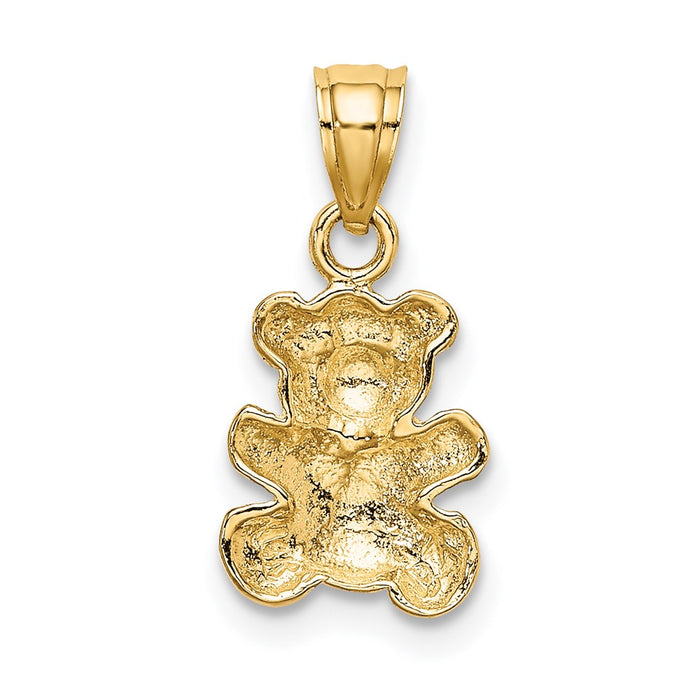 Million Charms 14K Yellow Gold Themed With Rhodium-plated Teddy Bear Charm