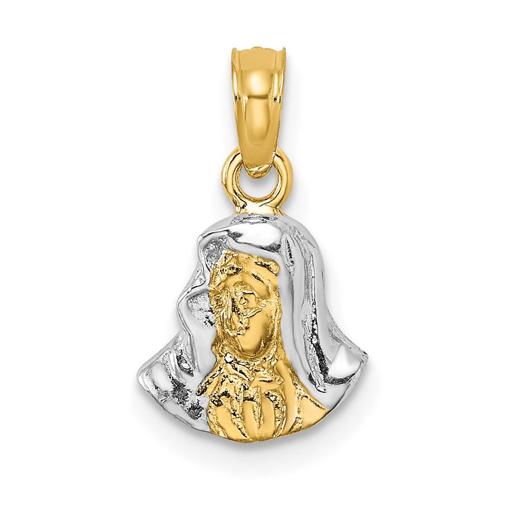 Million Charms 14K With Rhodium-Plated Mary Mother Of Jesus Charm