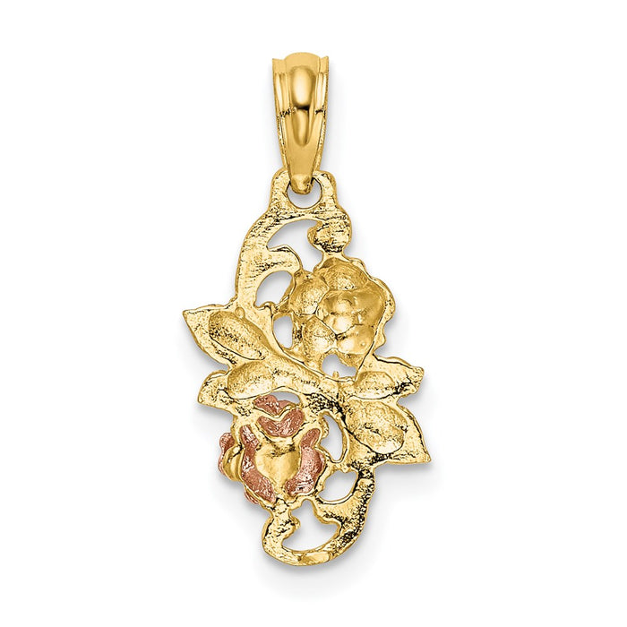 Million Charms 14K Tri-Color Flowers Charm