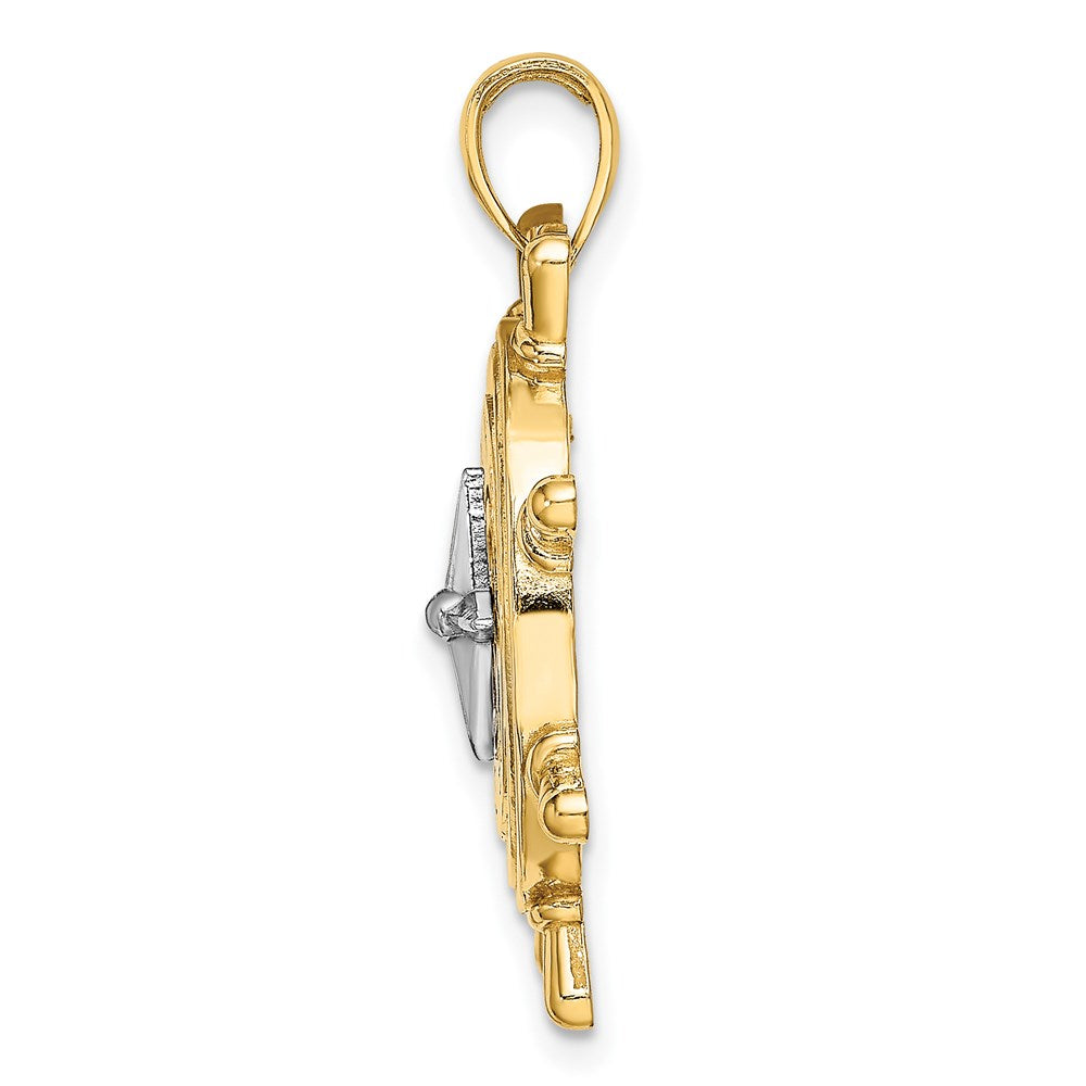 Million Charms 14K Ship Wheel With Nautical Compass Charm