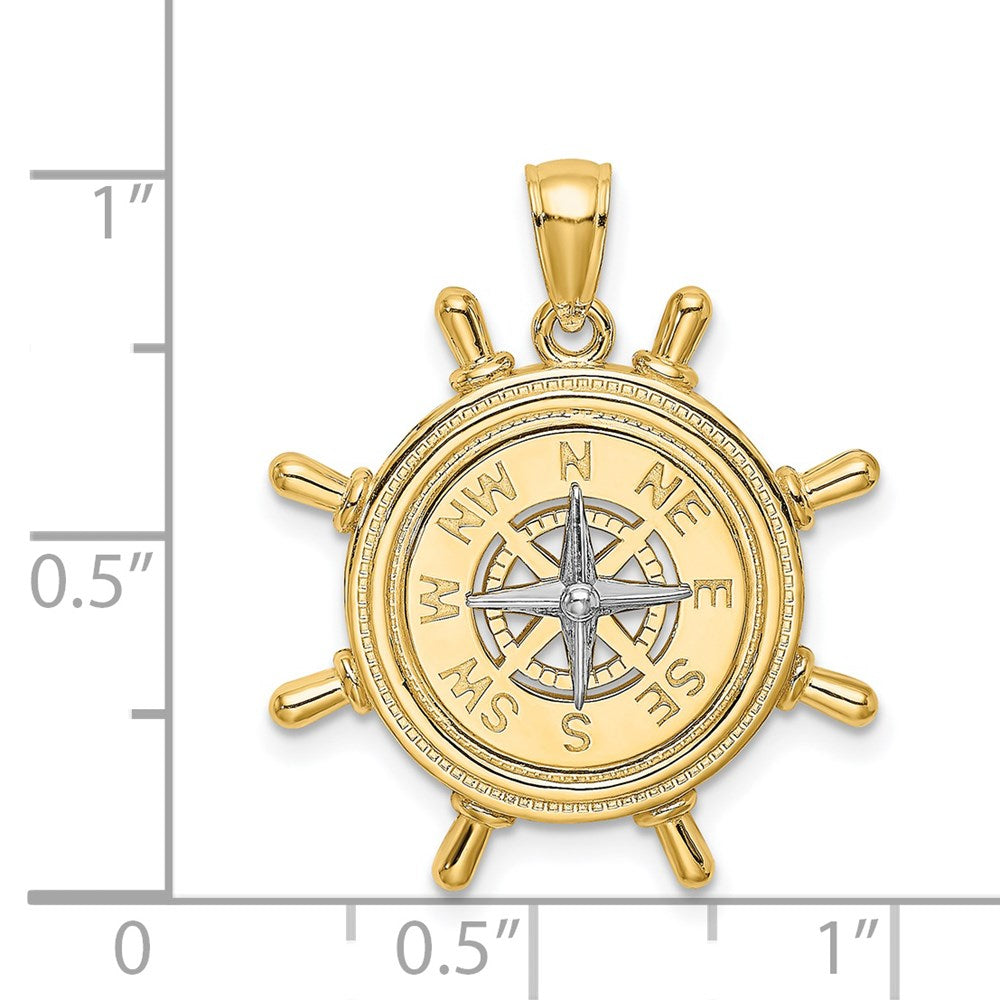 Million Charms 14K Ship Wheel With Nautical Compass Charm