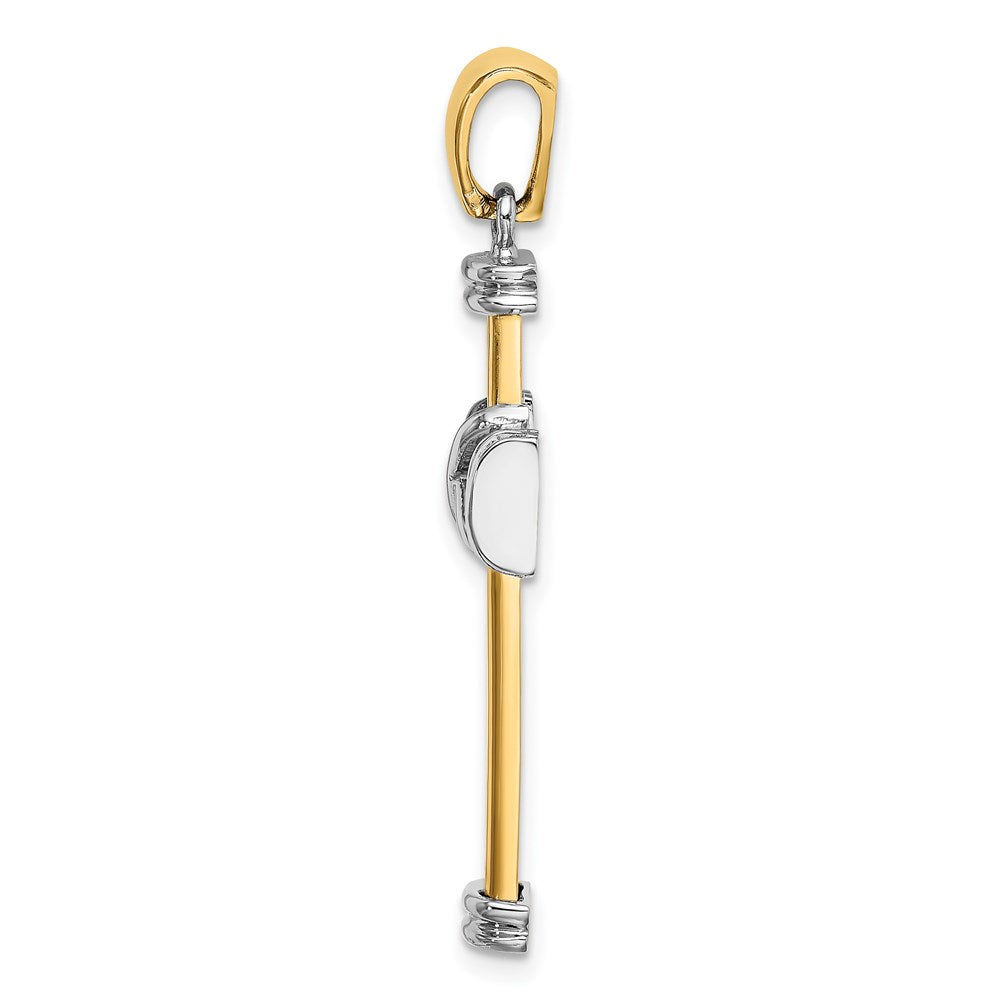 Million Charms 14K With Rhodium-Plated Polished Relgious Cross Charm