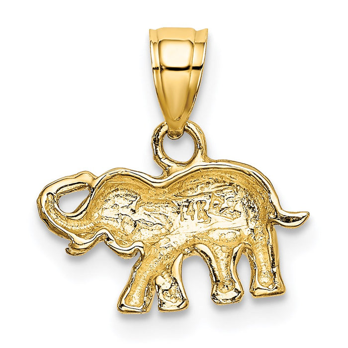 Million Charms 14K Yellow Gold Themed With Rhodium-Plated & 2-D Small Elephant Charm