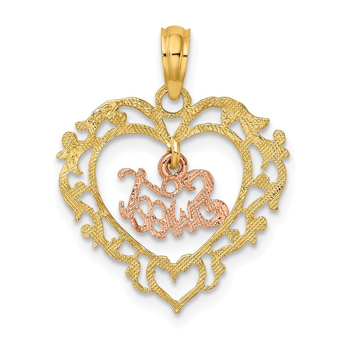 Million Charms 14K Two-Tone Sweet Inside Heart Charm