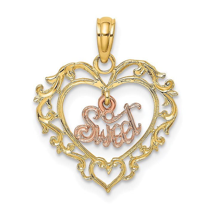 Million Charms 14K Two-Tone Sweet Inside Heart Charm