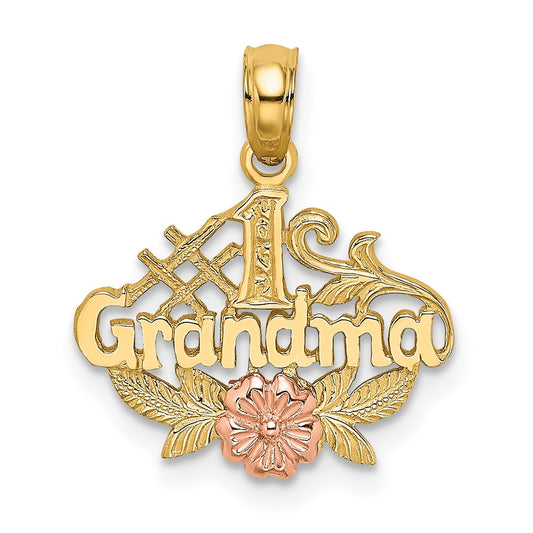 Million Charms 14K Two-Tone #1 Grandma With Flower Charm