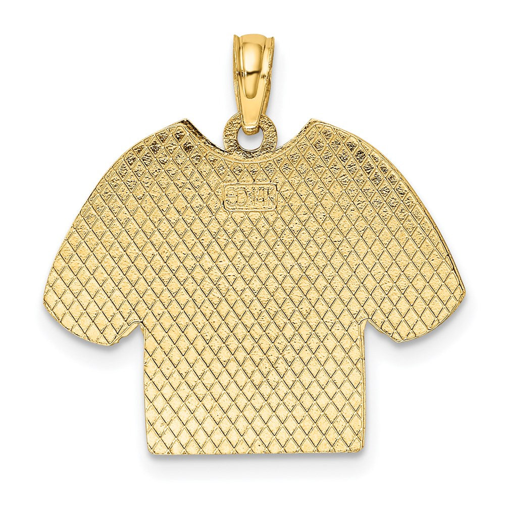 Million Charms 14K Yellow Gold Themed With Rhodium-Plated 2-D Us Navy T-Shirt With Emblem Charm