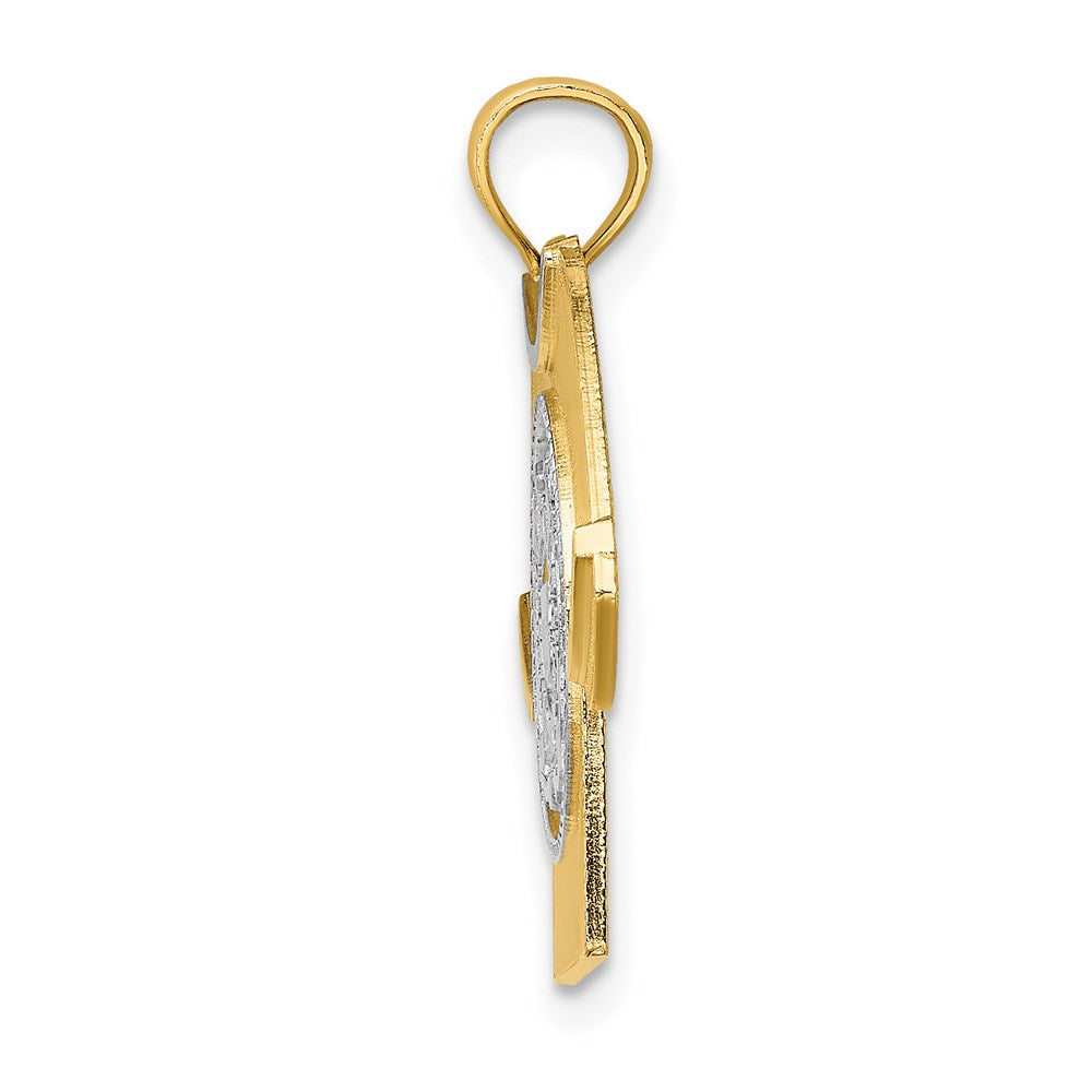 Million Charms 14K Yellow Gold Themed With Rhodium-Plated Us Coast Guard T-Shirt With Emblem Charm