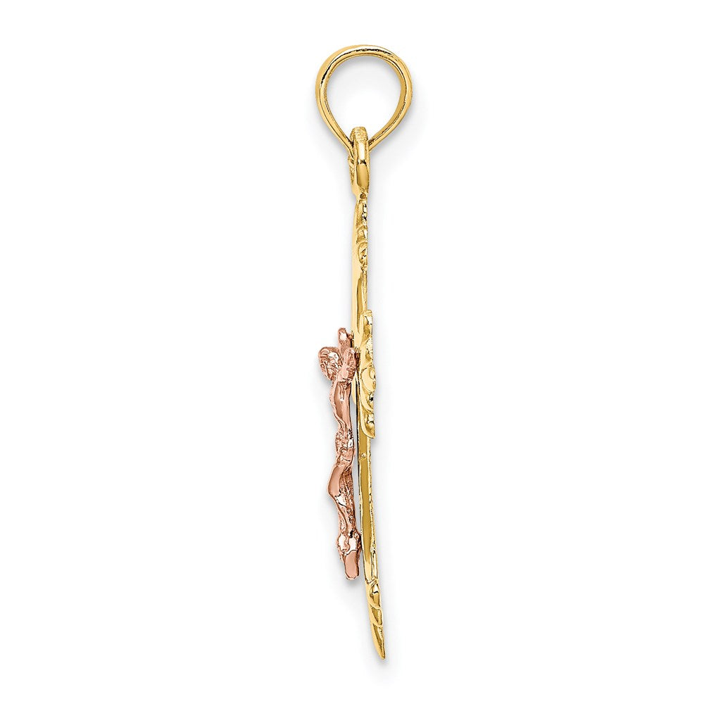 Million Charms 14K Two-Tone Relgious Crucifix Charm