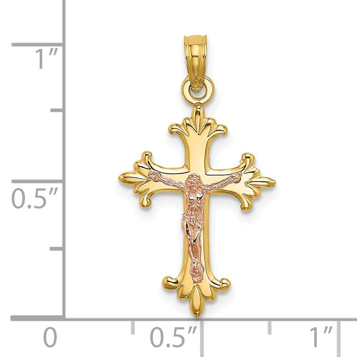 Million Charms 14K Two-Tone Relgious Crucifix Charm