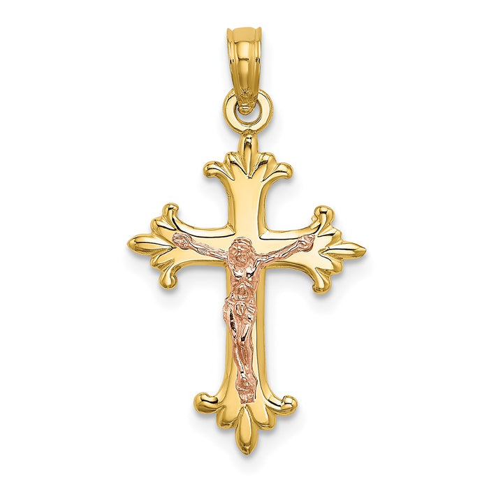 Million Charms 14K Two-Tone Relgious Crucifix Charm