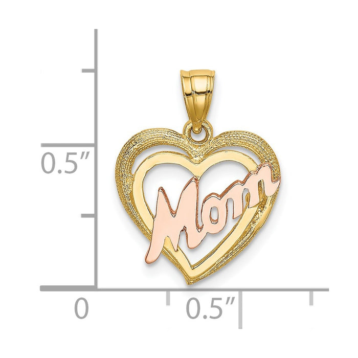 Million Charms 14K Two-Tone Mom With Heart Charm