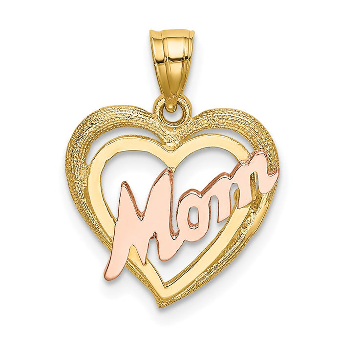 Million Charms 14K Two-Tone Mom With Heart Charm