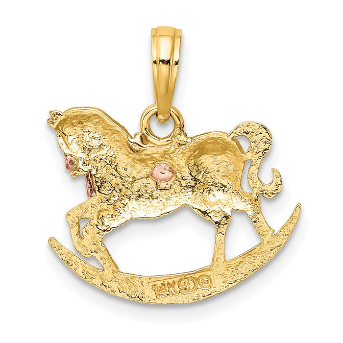 Million Charms 14K Two-Tone 2-D Rocking Horse With Saddle Charm