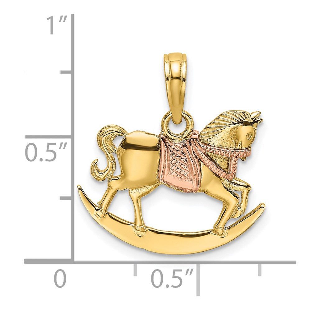 Million Charms 14K Two-Tone 2-D Rocking Horse With Saddle Charm