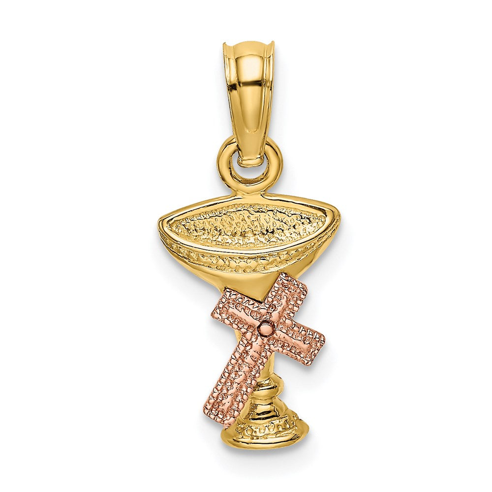 Million Charms 14K Two-Tone Communion Cup With Relgious Cross Charm