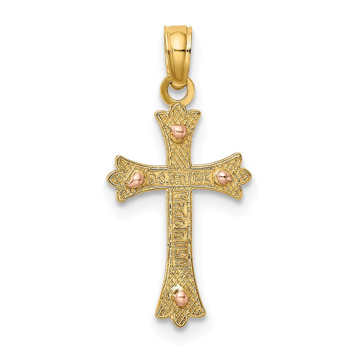 Million Charms 14K Two-Tone Relgious Cross Charm