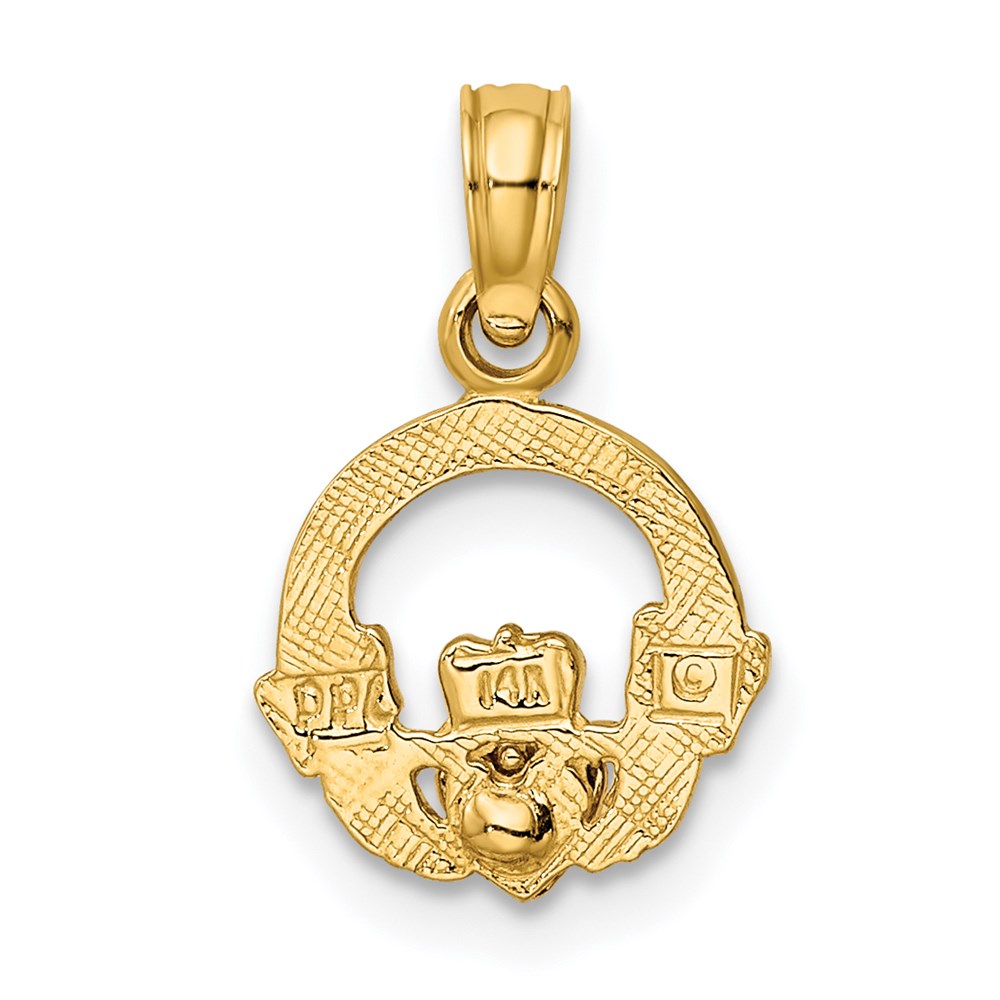 Million Charms 14K Two-Tone Claddagh With Heart Charm