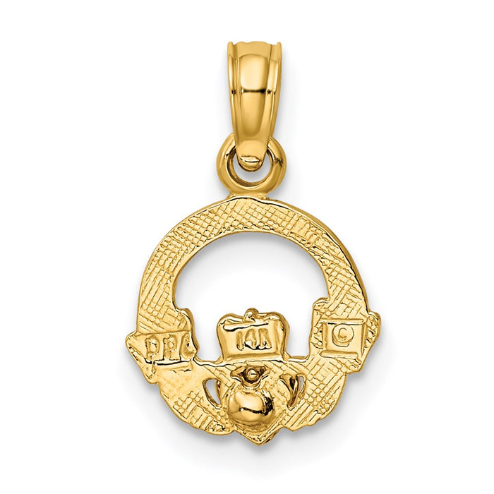 Million Charms 14K Two-Tone Claddagh With Heart Charm