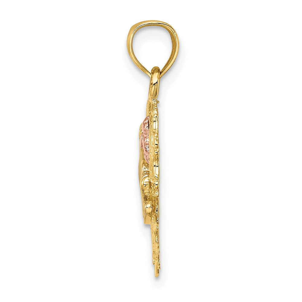Million Charms 14K Yellow & Rose Gold Themed With Rhodium-plated Mom & Heart Charm