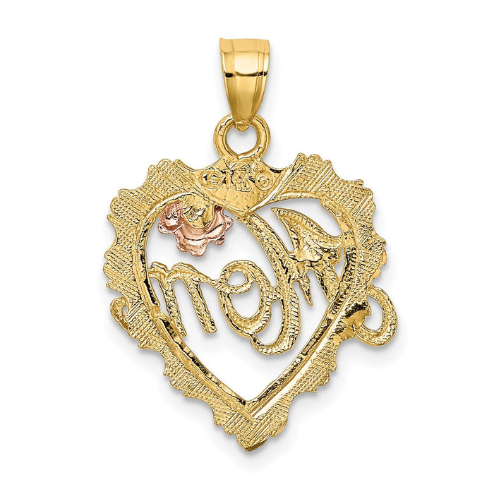 Million Charms 14K Yellow & Rose Gold Themed With Rhodium-plated Mom & Heart Charm