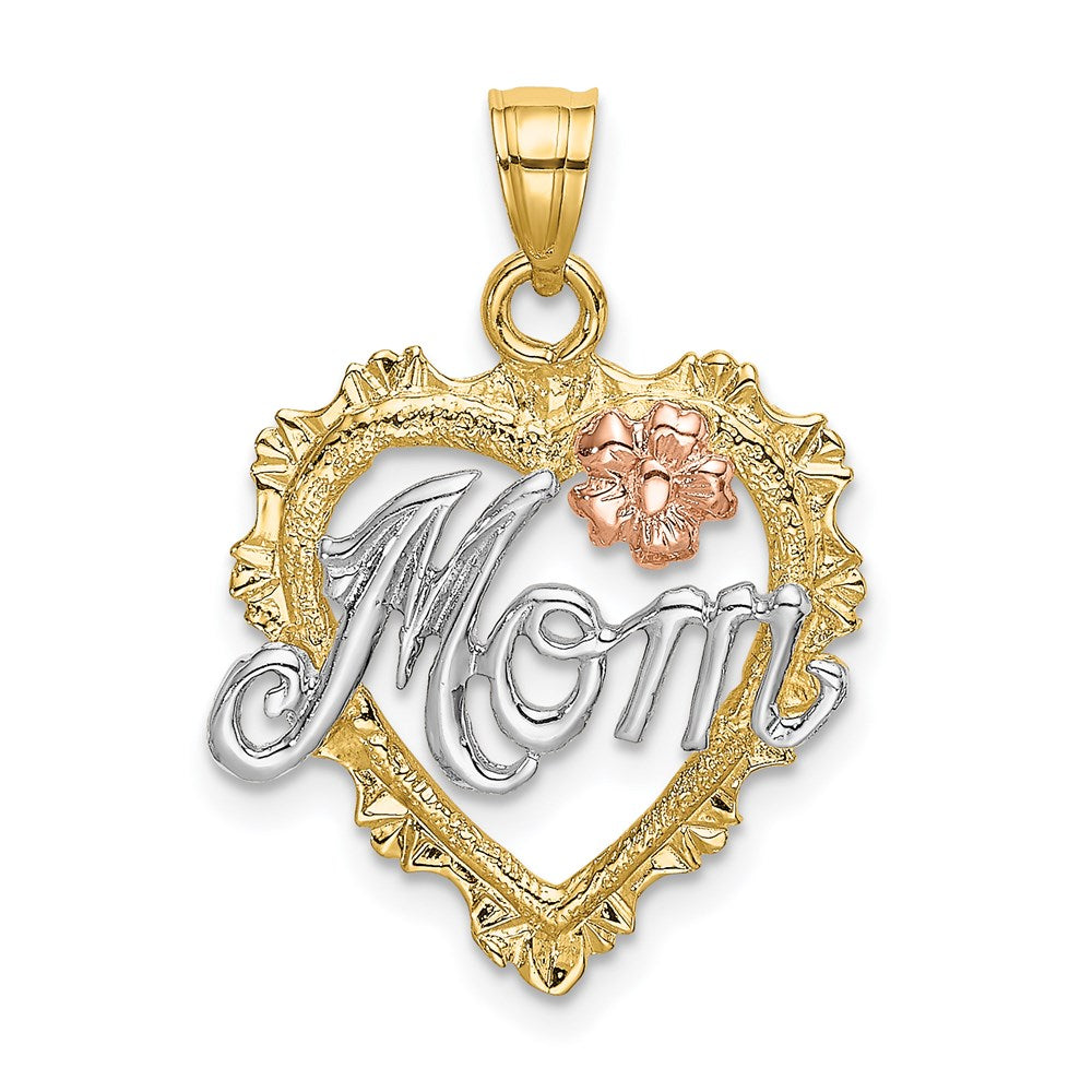 Million Charms 14K Yellow & Rose Gold Themed With Rhodium-plated Mom & Heart Charm