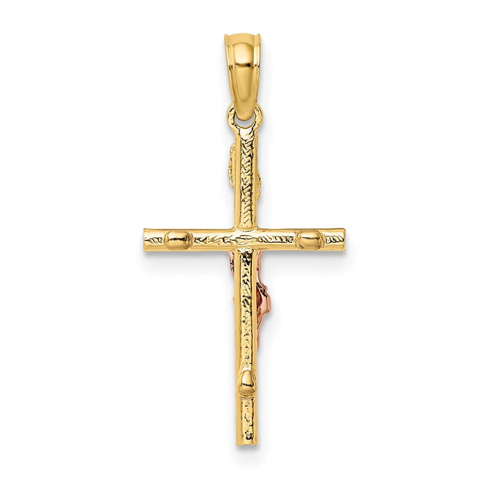 Million Charms 14K Two-Tone Relgious Cross Relgious Crucifix Charm