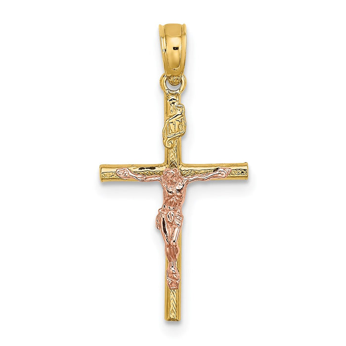 Million Charms 14K Two-Tone Relgious Cross Relgious Crucifix Charm