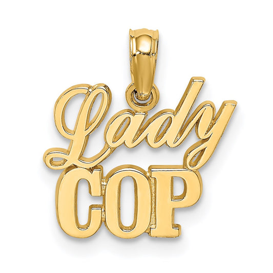 Million Charms 14K Yellow Gold Themed Lady Cop Charm